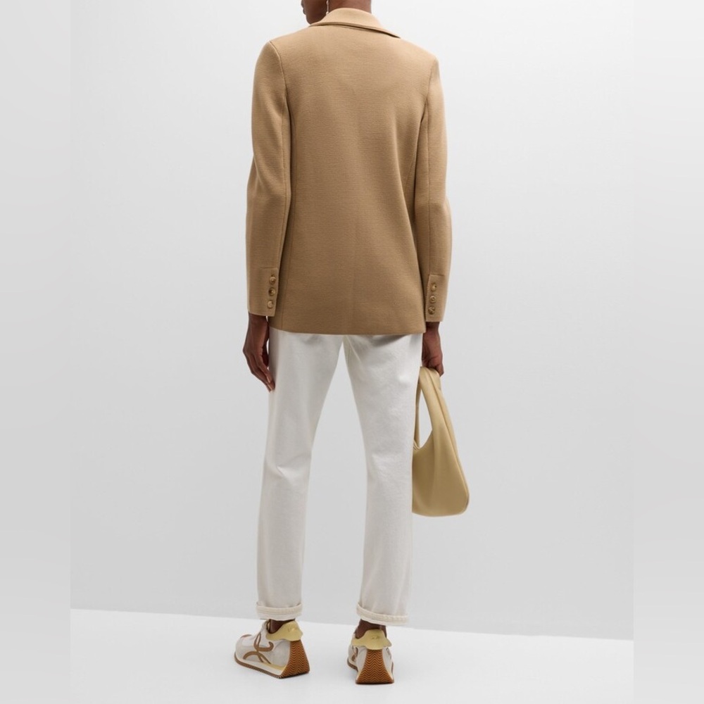 NWT TWP Camel Beige Knit Boyfriend Blazer 100% Merino Wool, size M - Picture 4 of 16